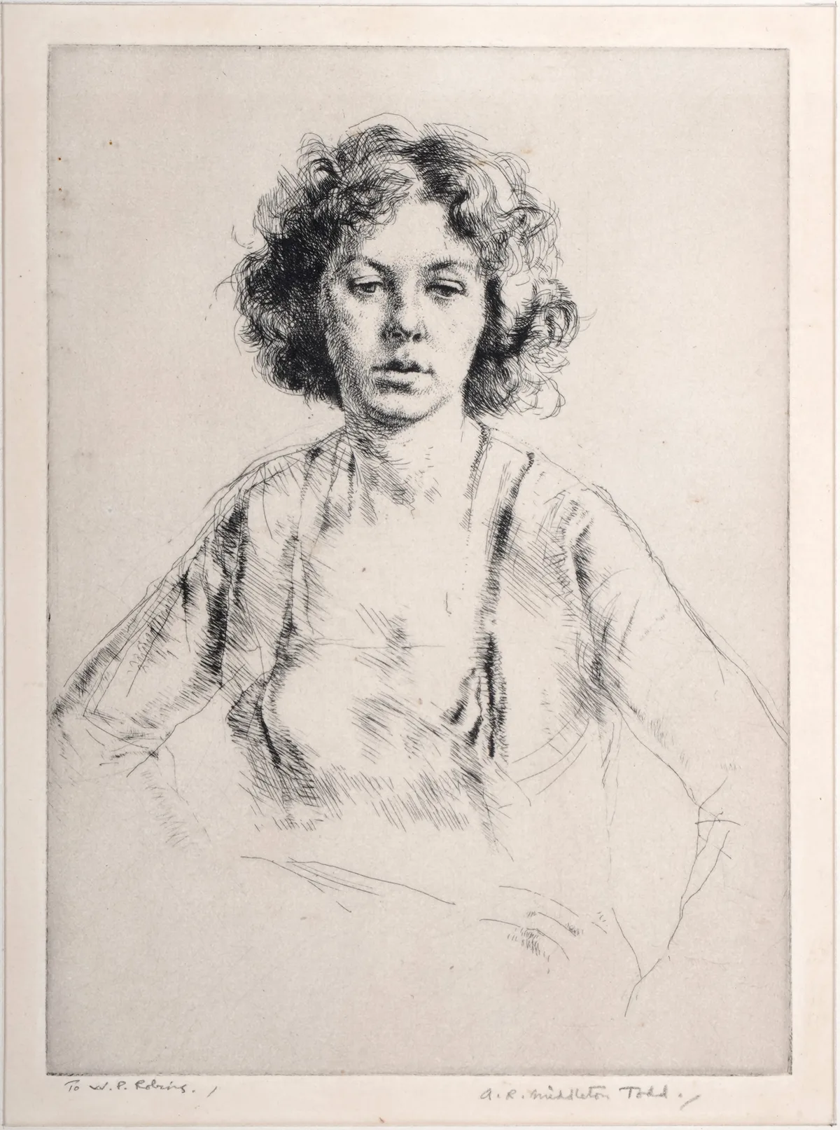 Arthur Ralph Middleton Todd, Portrait of a woman, pencil signed to the margin