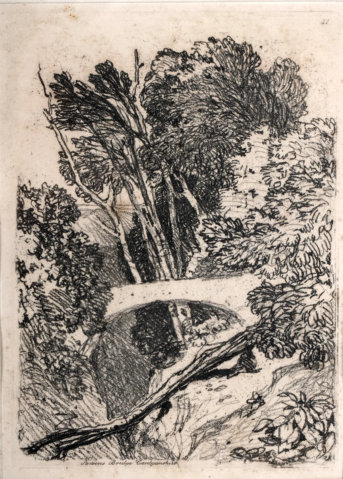 John Sell Cotman, Parson's Bridge, Cardiganshire, soft ground etching
