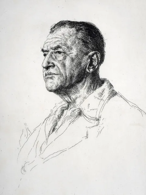 Andrew Freeth, William Somerset Maugham, pencil signed, titled and dated '46