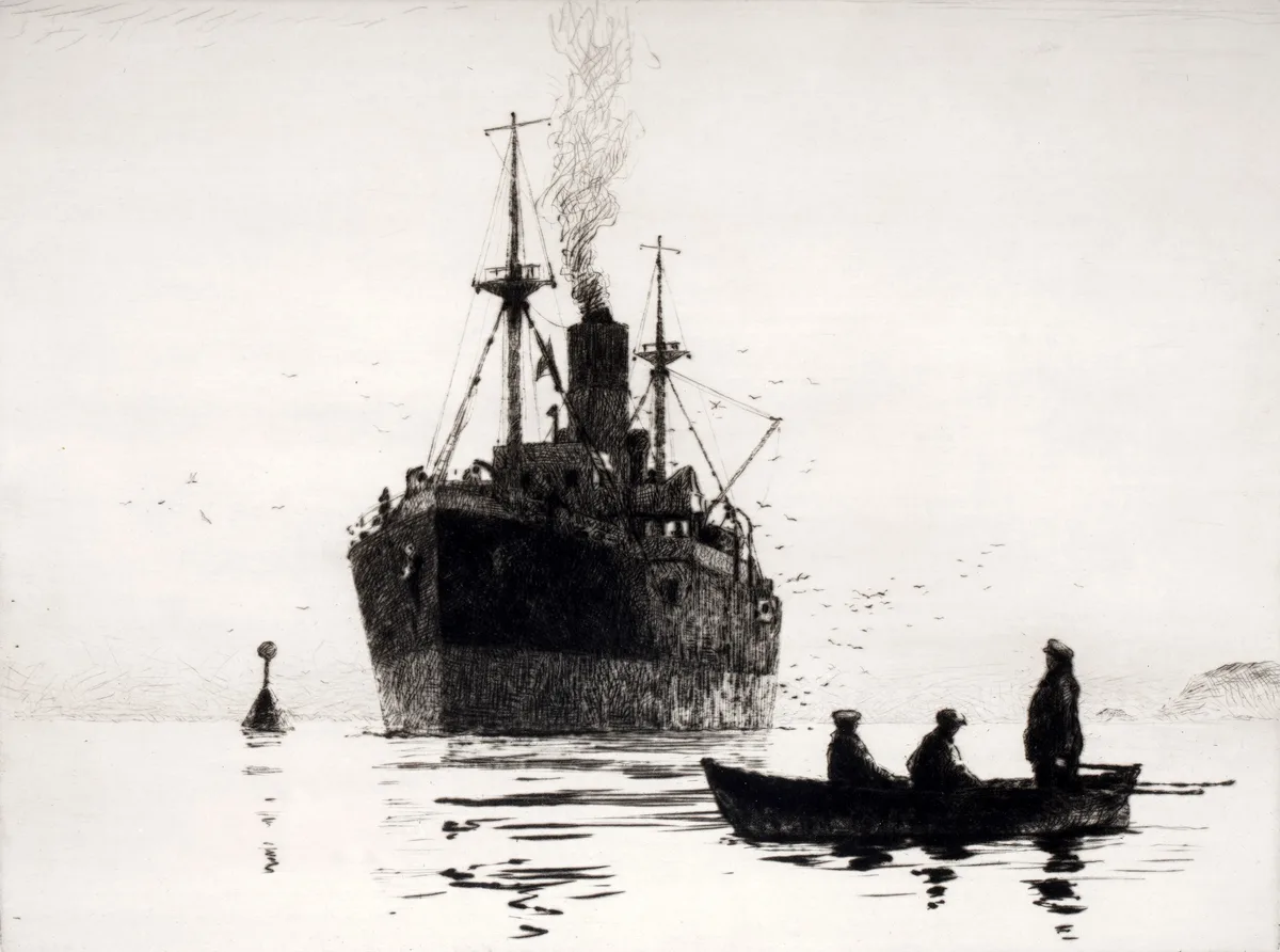 Norman Wilkinson, The Pilot, pencil signed to the margin