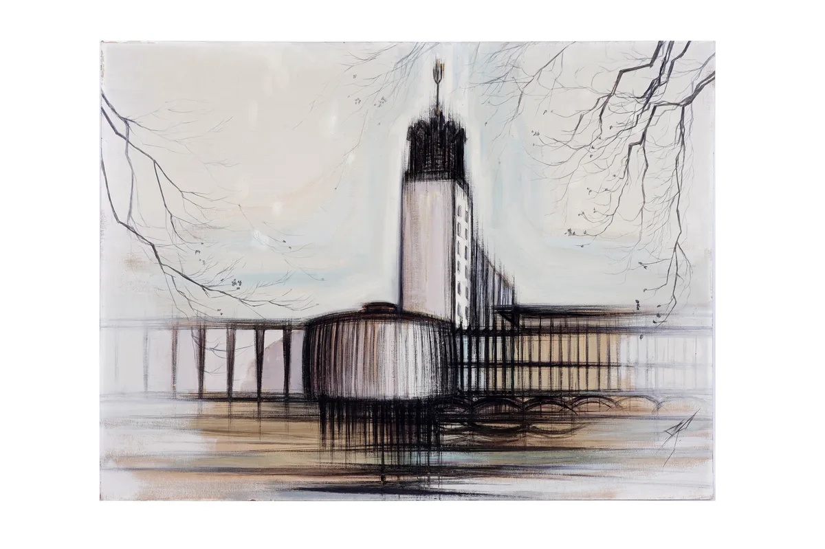 Colin Rule, The Civic Centre, Newcastle, oil on board