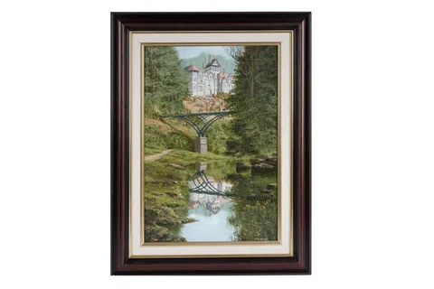 Ivan Lindsay, Cragside, oil on canvas board
