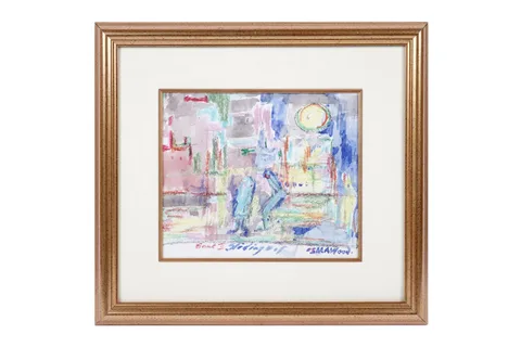 Boat II by James Lawrence Isherwood, pastel and watercolour, sold Aug 2025