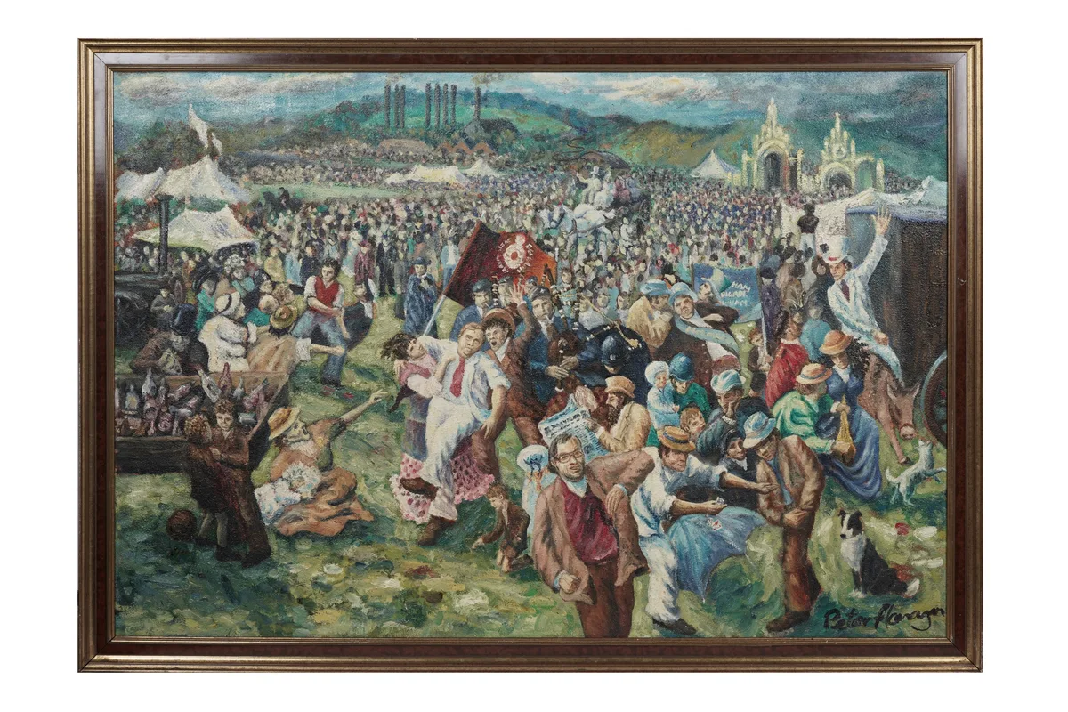 Peter Flanagan, The Blaydon Races, oil on canvas