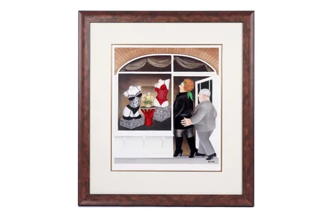 Beryl Cook, Lingerie Shop, limited edition print published by Alexander Gallery Publications Ltd