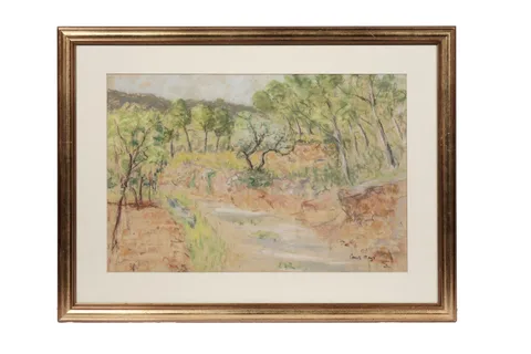 Paul Maze, An Afternoon by a Stream, pastel