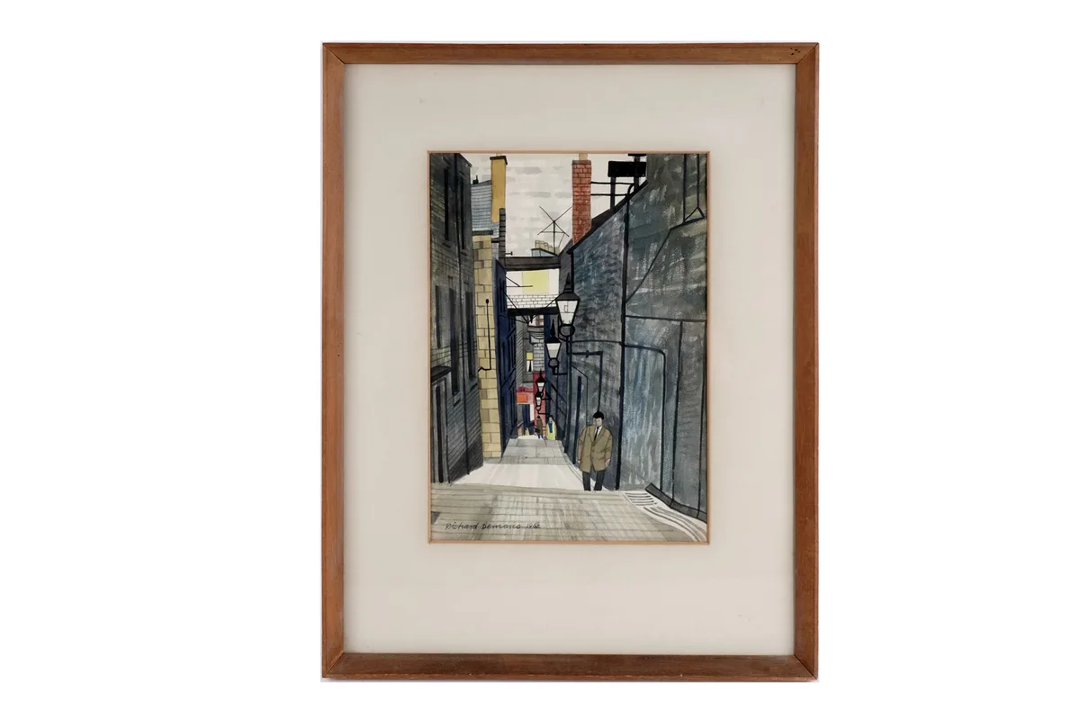 Richard Demarco, Anchor Close, Edinburgh, watercolour