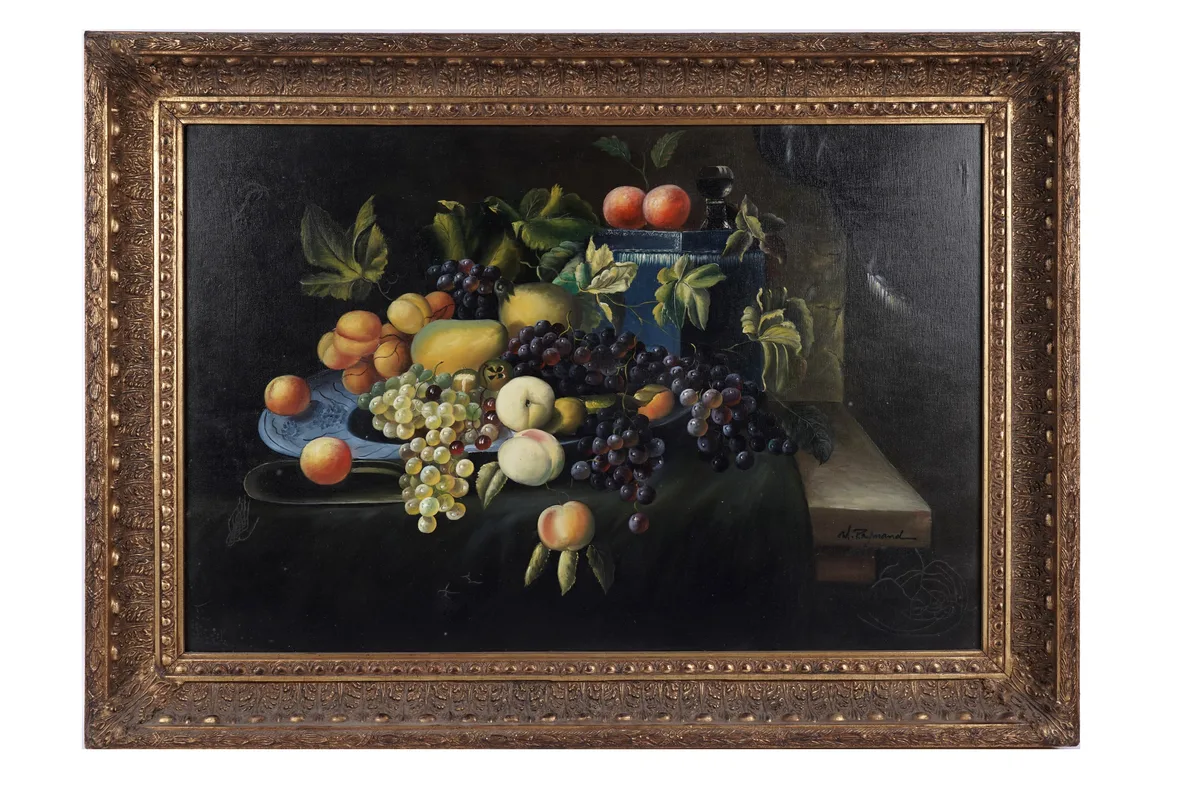 M. Raymond, Still life with fruit, oil on canvas