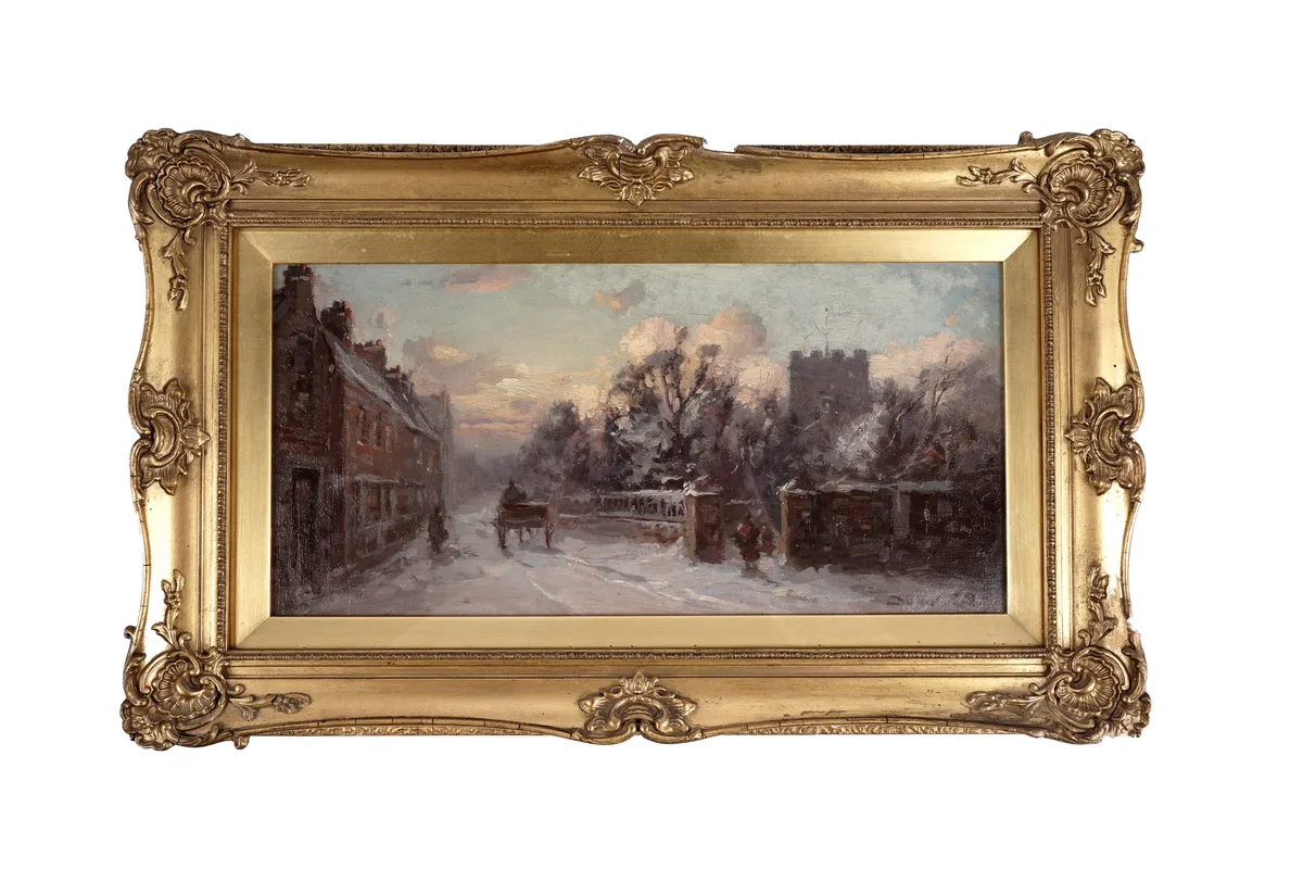 D.W.S., Wylam Church, oil on canvas