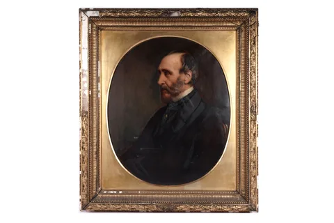 Robert Frain, Half length portrait of a gentleman wearing a gold stick pin, oil on canvas