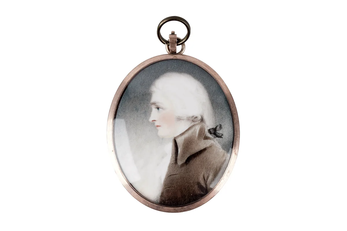 Portrait of a gentleman by 18th Century, watercolour on ivory, believed to be French, sold Aug 2025