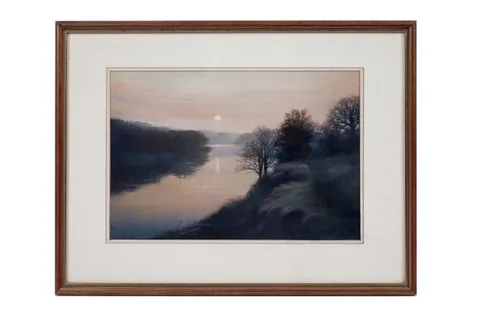 Robert Turnbull, River sunset, pastel