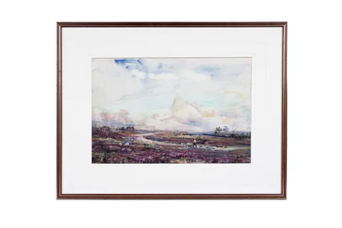 Rowland Henry Hill, Shepherd on the Moors, watercolour and gouache