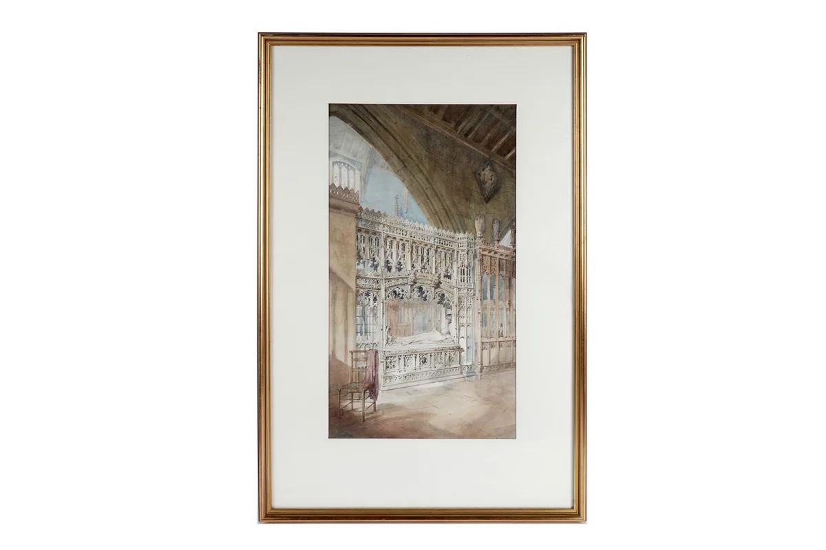 F.N.W., Memorial to the Late Bishop Lloyd, watercolour and pencil