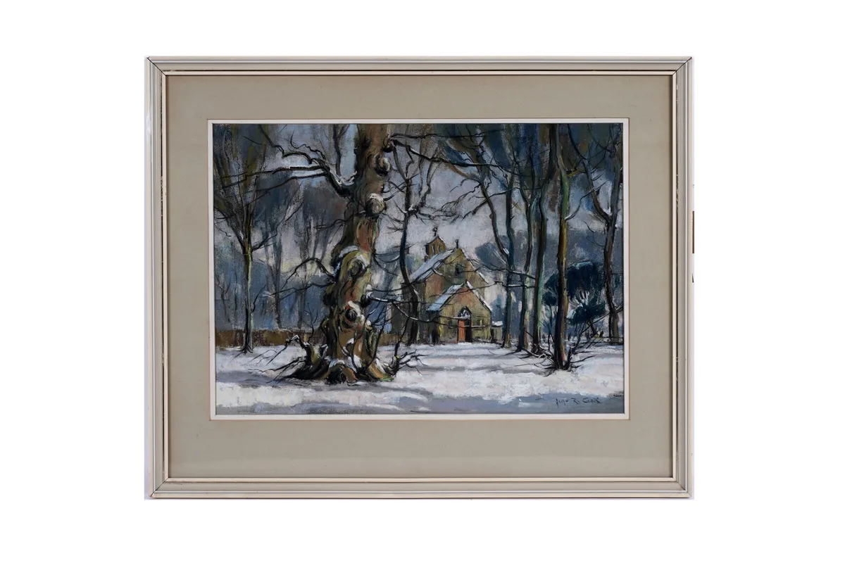 Alan Reid Cook, The Church of Our Lady, Seaton Delaval, pastel