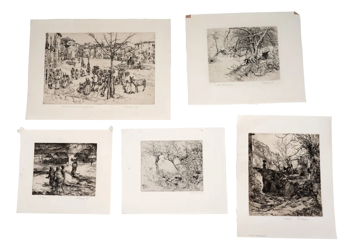 Raymond Teague Cowern, Six studies, all pencil signed, some titled and dated