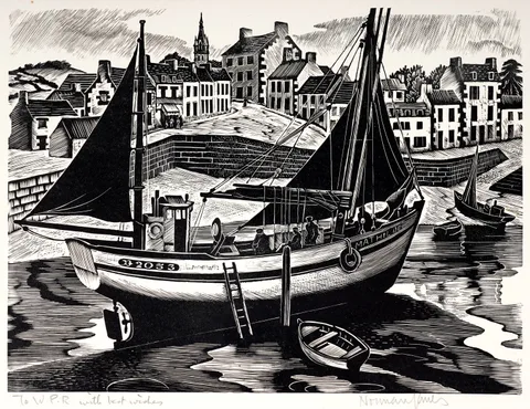 Norman Janes, Tunny Boat, Brittany, pencil signed