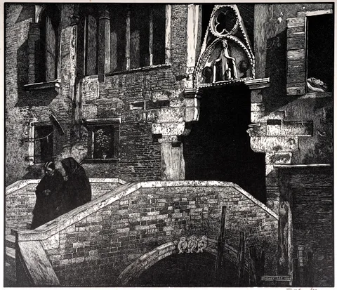 Sydney Lee, Ponte Paradiso, Venice, wood engraving