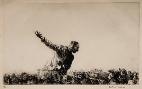 Arthur Briscoe, The Orator, etching