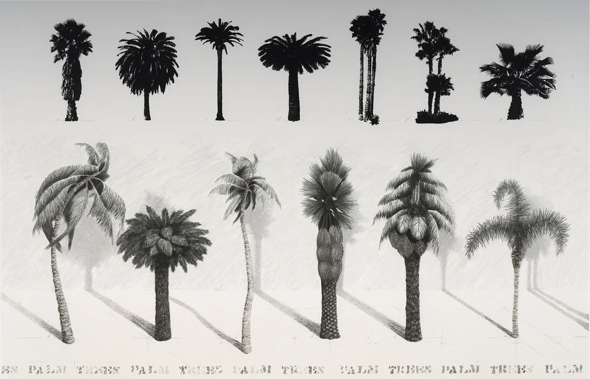 Terry Wilson, Palm Trees 2nd Version in Gray, pencil signed and dated 1978