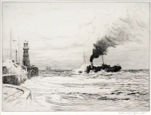 Norman Wilkinson, The Calais Packet, pencil signed