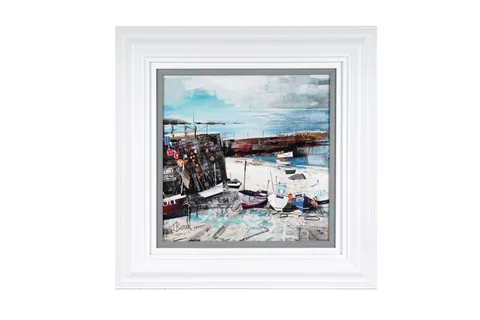 Tom Butler, Sennen Cove Boats, hand-embellished limited edition print 28/195