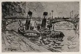 Paul Signac, Paris: Le Pont des Arts avec Remorqueurs