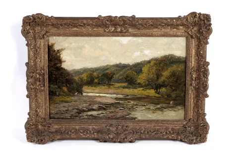 Harry Sticks, River View, oil on board
