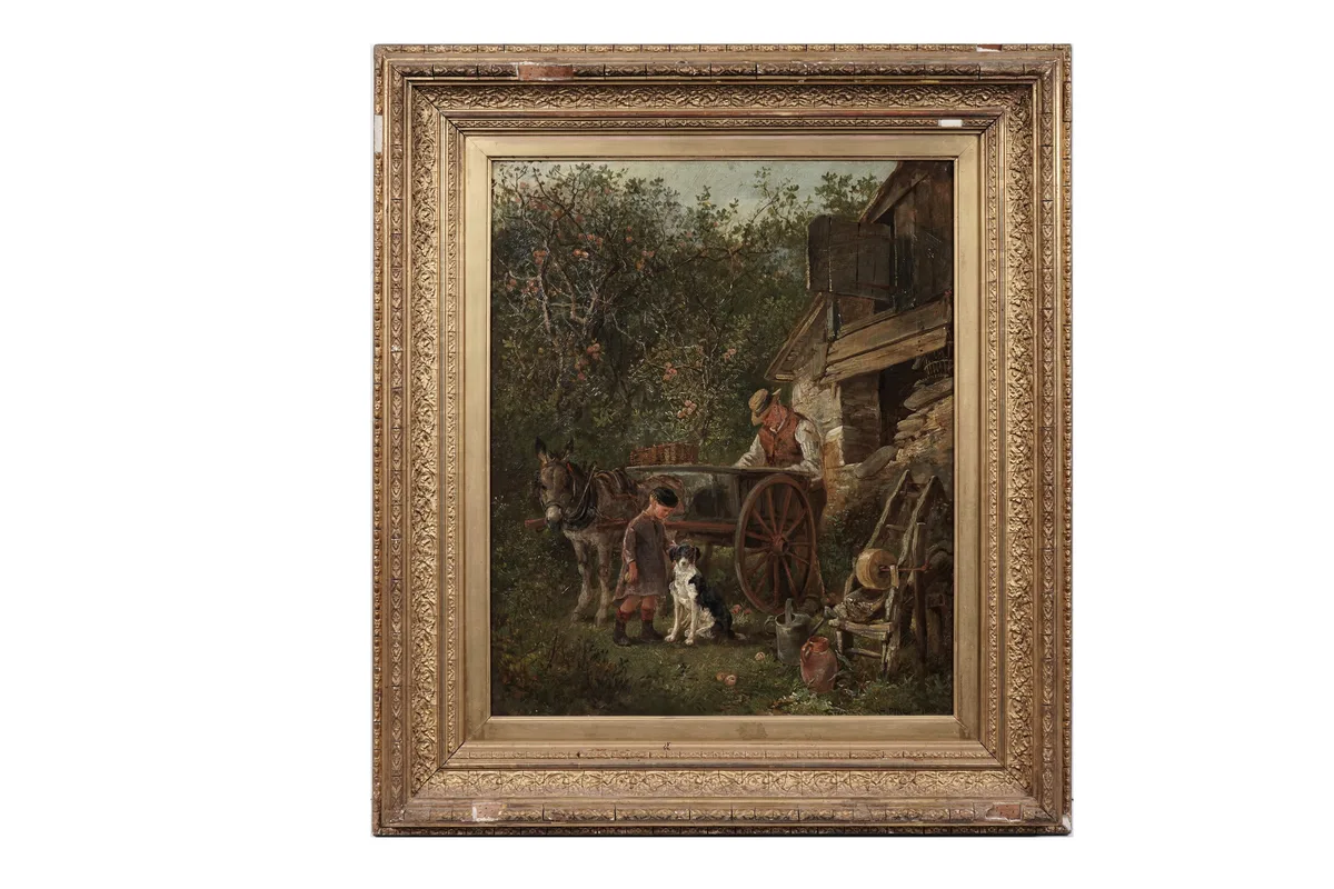 William Henry Pike, Under the Apple Tree, oil on canvas