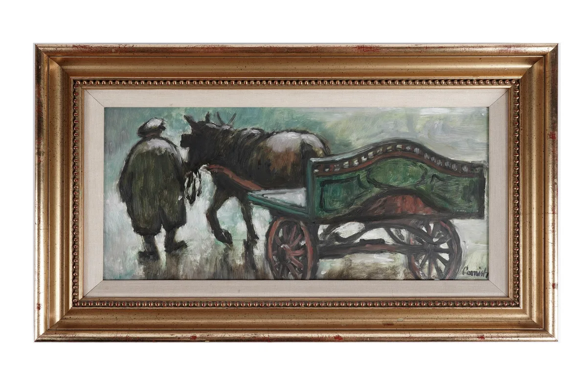 Norman Cornish, A General Dealer and His Horse and Cart, oil on board