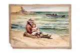 Robert Jobling, Playing in the Sand at Staithes