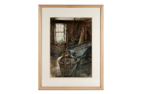 Albert Henry Herbert, Washing Sprats, watercolour and gouache