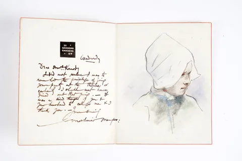 Illustrated letter by Mortimer Luddington Menpes, pencil and watercolour, sold Jul 2025