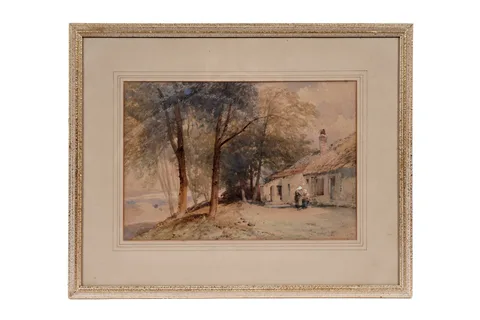 Provincial scene with figures by Thomas Miles Richardson, watercolour and gouache, sold May 2025