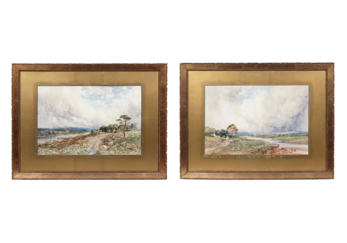 John Falconer Slater, A pair of British landscape views, watercolour