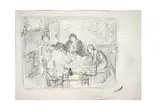 Isabel Codrington, Preparatory drawing of a family around a table