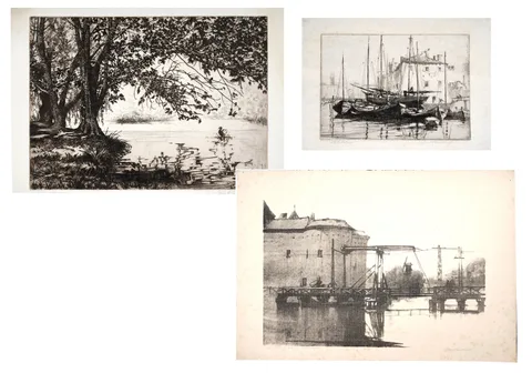 John C. Goodchild, Three landscape works, pencil signed