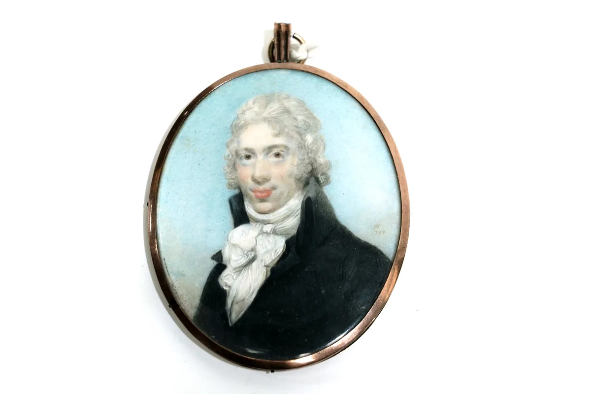 Horace Hone, Portrait miniature of a gentleman, watercolour on ivory