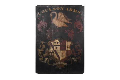 18th Century English School, A heraldic inn or tavern sign, oil on panelled wood