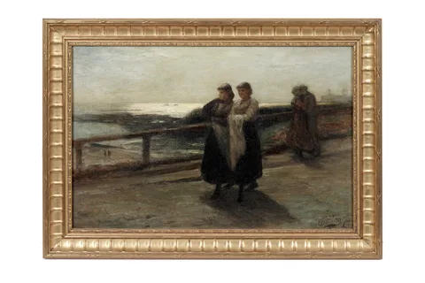 Robert Jobling, The Embrace, above Tynemouth Longsands, oil on canvas