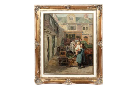 Ralph Hedley, The Antique Shop, oil on canvas