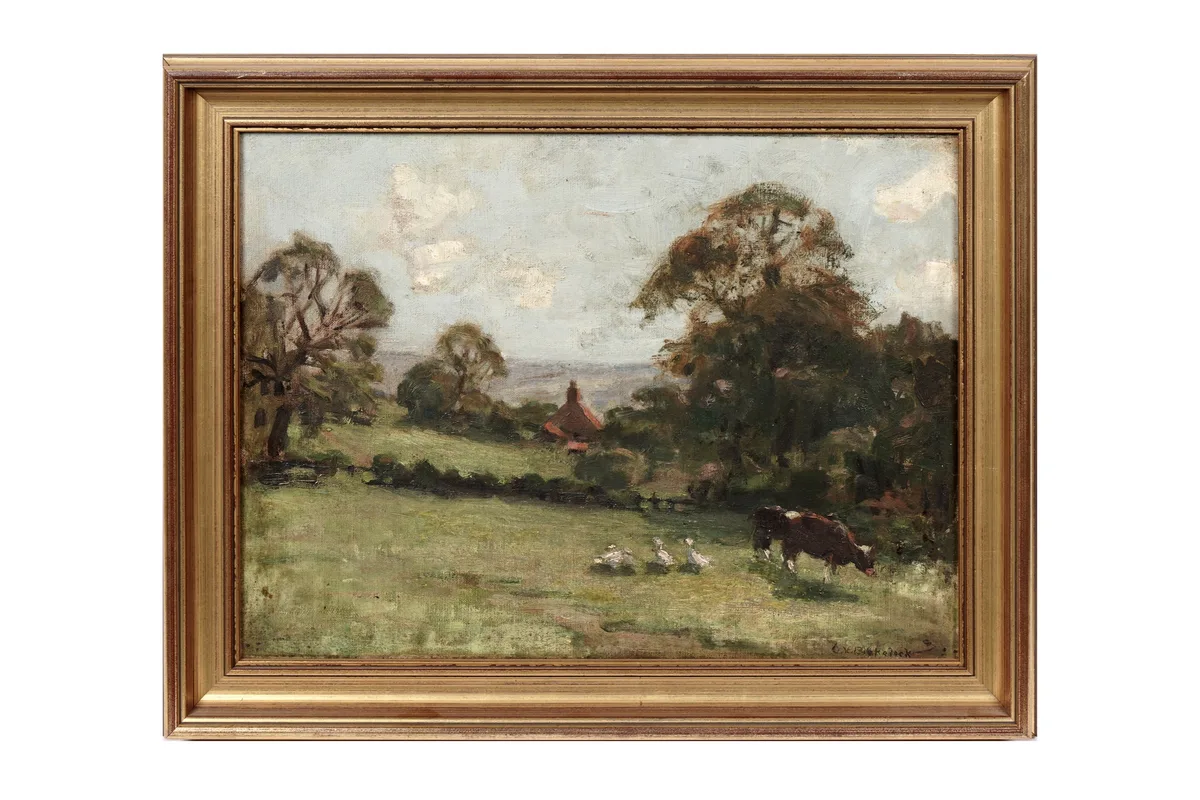 Clive Vernon Blakelock, A Northumberland Pasture, oil on canvas