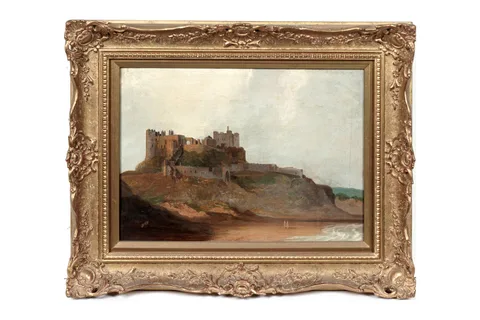 Edward Hastings, View of Bamburgh Castle Northumberland, taken Aug 1815, oil on canvas