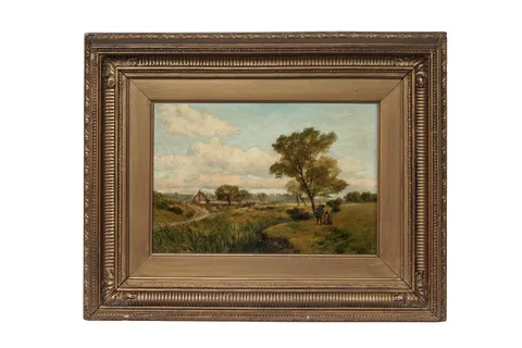 James Peel, Anglers on the banks of a stream, oil on canvas
