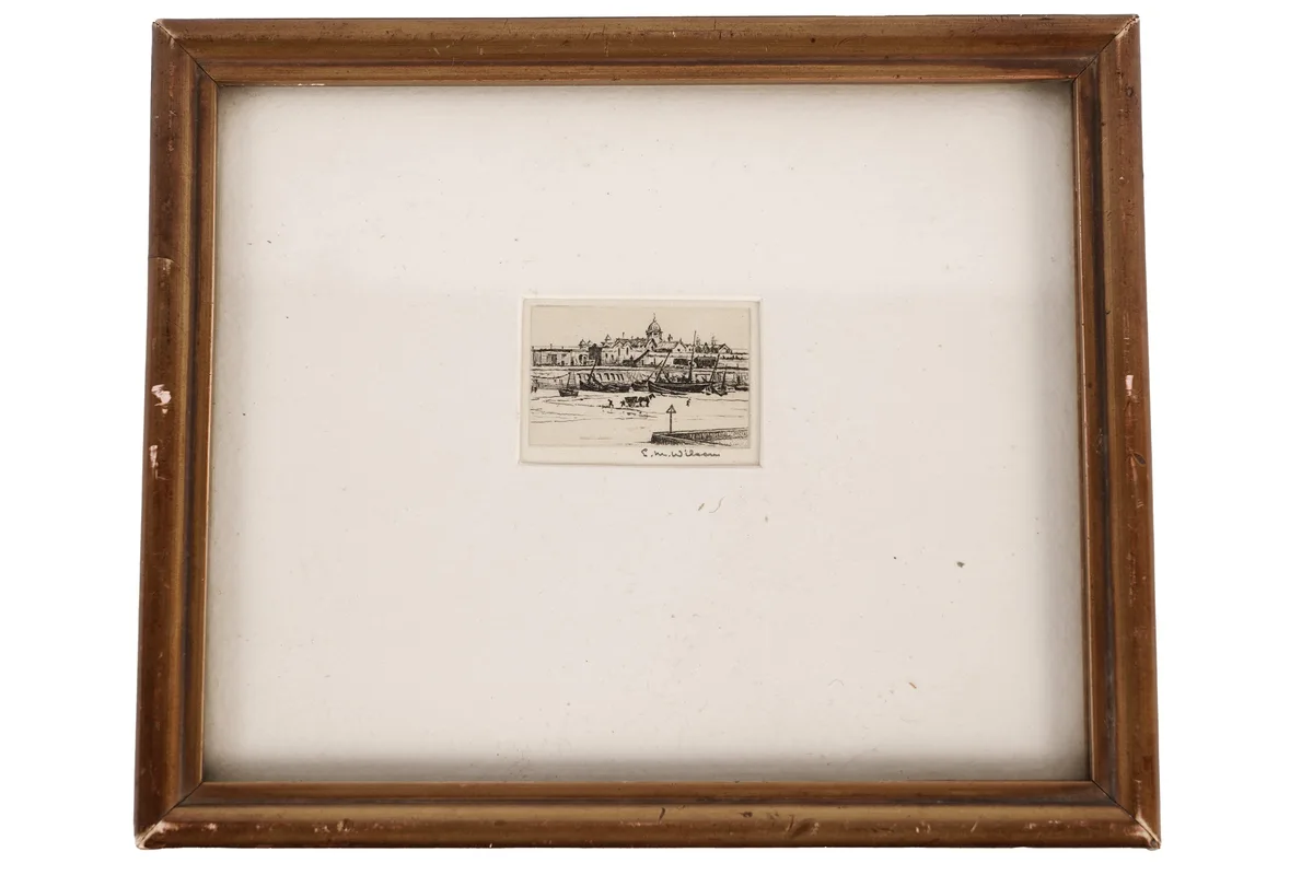Eli Marsden Wilson, Low-Tide Margate Harbour, etching