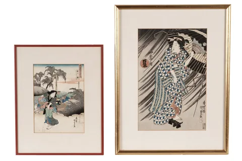Utagawa Kunisada, Fujikawa & Natsu, woodblock print