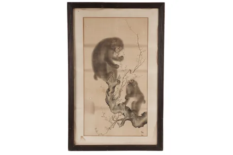 Mori Sosen, Monkeys in a Cherry Blossom Tree, watercolour
