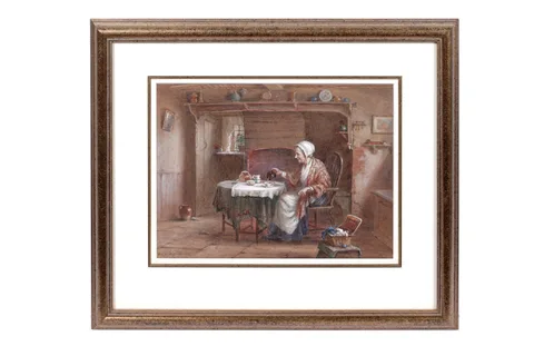 William Kay Blacklock, Time for Tea, watercolour