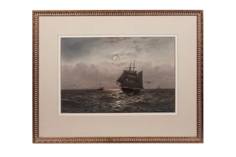 William Thomas Nichols Boyce, Sailing at Twilight, watercolour