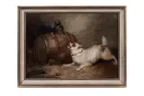 George Armfield, Two Terriers Fighting Over a Barrell